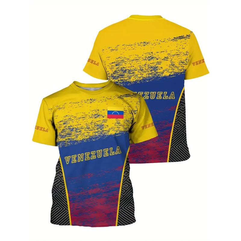 Tricouri cu Imprimeu 3D Venezuela Pentru Bărbați Gât Rotund Mânecă Scurtă Tricou Supradimensionat Fashion Casual Vară Tricou Zilnic