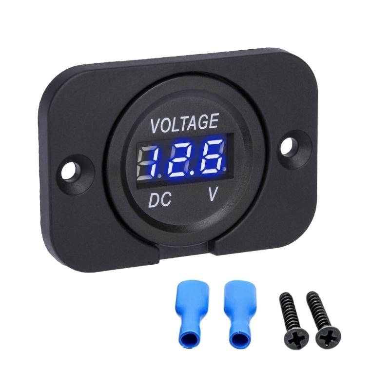 Bright LED Display Voltage Monitor Universal 12V 24V Voltmeter Panel Battery Monitor For Automotive Use
