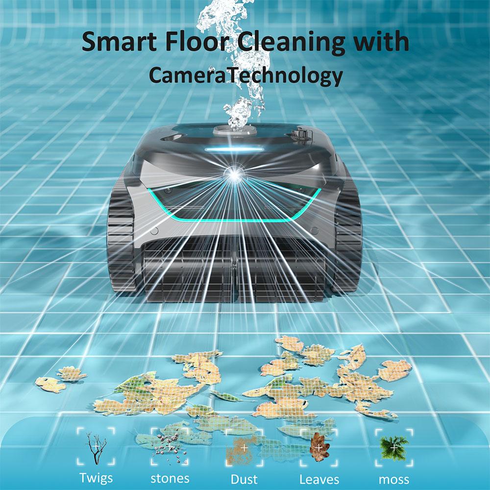 WYBOT C2 Vision Cordless Pool Robot Vacuum, Debris Detection with AI Camera, 8-in-1 Master Cleaning