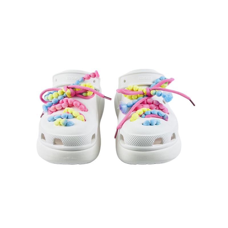 Crocs Crush Clog EVA Colourful Fleece Rope Fashion and Versatile Casual Personality Design Hole Shoes Unisex White