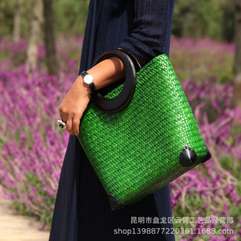 New Handheld Straw Bag, Travel Bag Woven Women's Bag Straw Bag