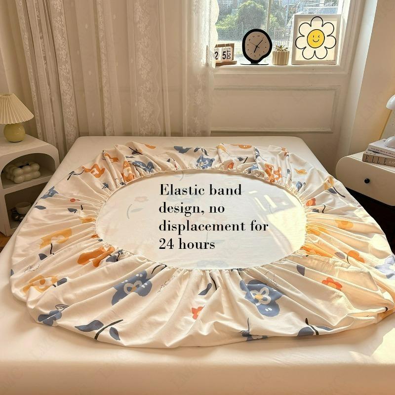 100% Cotton Bed Sheets Bed Bedroom Flower Printed Bed Cover Bedding (excluding Pillowcases) Single/Queen/King Washabl