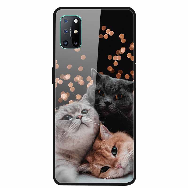 For OnePlus 8T Cases 8 Fashion Tempered Glass Hard Back Covers for Oneplus 8 Phone Cases Soft Bumper Fundas Oneplus8 8 T