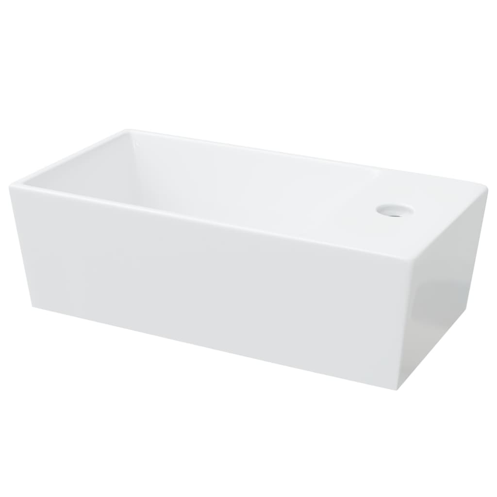 White Wash Basin 48 X 25 X 15 Cm Ceramic