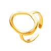 INS Style Hollow Geometric Oval 18K Gold Plated Stainless Steel Ring