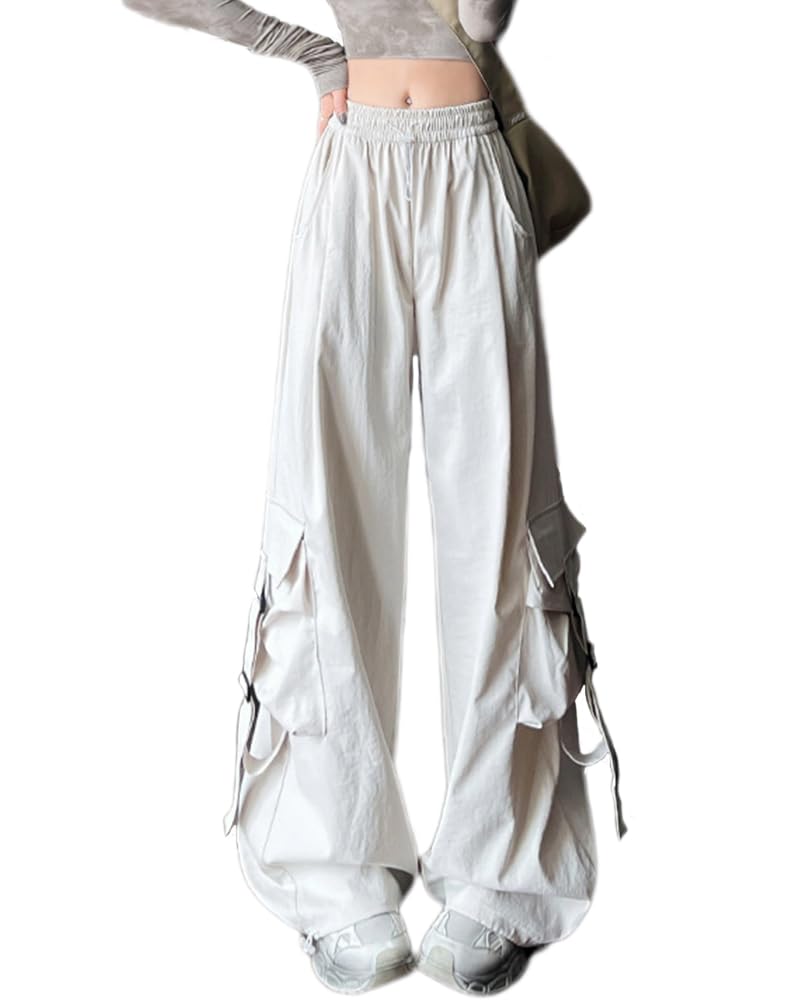 

Cargo Pants for Long Wide Cargo With Loose For Hip Cool Bottoms White XL [HIMATI] Women, Pants, Pants, Pockets, Fit, Hop, Dance, - - белый