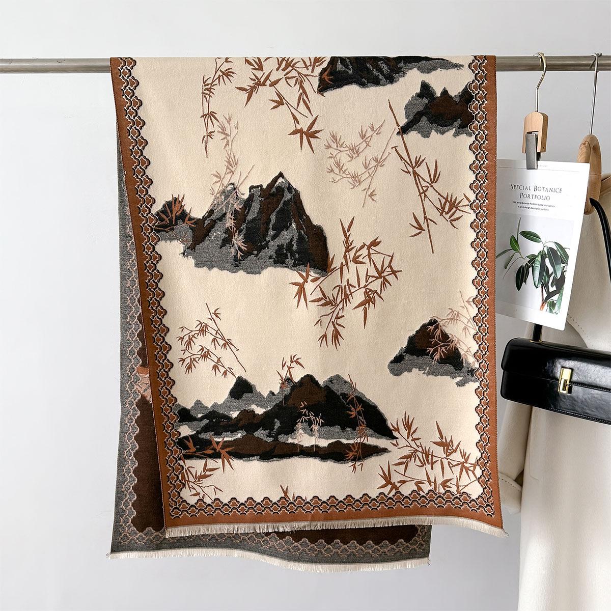 

Длинный Толстый Шарф Осень Зима Теплый Имитация Кашемира Шаль с Женской Накидкой Ветрозащитный Винтажный Плед Буфанда Эшарп 66X186cm