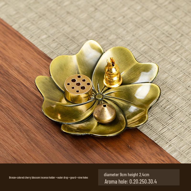 Antyczny dwuwarstwowy uchwyt na kadzidło lotosowe na ceremonię herbaty i kadzidło Buddy, wielopory palnik na kadzidło sandałowe.