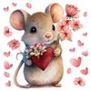 PVC Valentine's Day Window Stickers Animals Cats Bears Mice Cartoon Electrostatic Decal  for Home