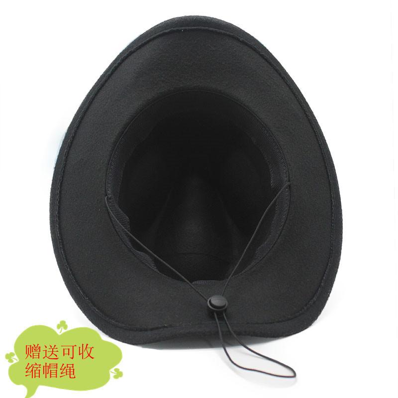 Europe, America, autumn and winter new woolen top hat women's snake pattern belt western cowboy jazz hat men's outdoor sun hat top hat