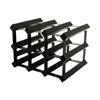 Horizontal Wine Bottle Holder 9 Bottle Countertop Rack, Freestanding Black Display Frame for Kitchen Counter and Dining Table Room Use