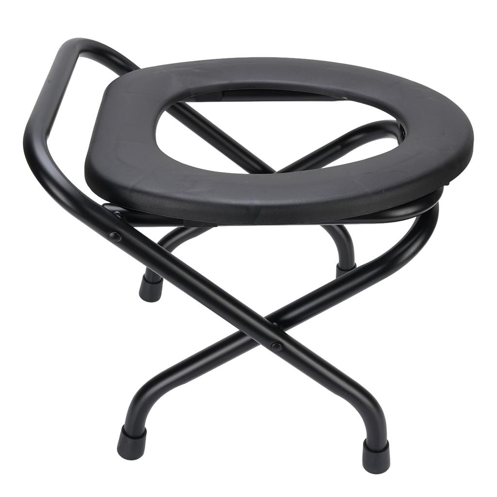 Skladacia komodná toaletná stolička Železná Protišmyková Ergonomické komodné sedadlo pre dospelých Cestovná 15-palcová výška