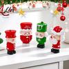 Kompaktní stojan na vystavení ozdob 2ks Mini vánoční figurka, Roztomilý Santa Claus Louskáček Voják Panenky, DIY Doplňky Sváteční Stolní pro