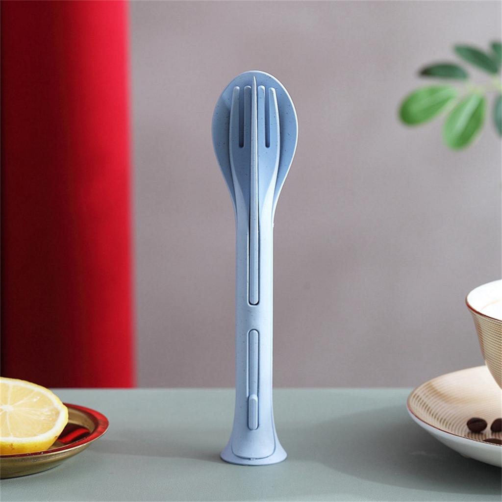 Drei-in-eins-Messer, Gabel, Löffel, tragbares Geschirr, dreiteiliges Geschirr-Set, Geschenk