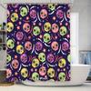 Retro Skull Design Shower Curtain Set with Bright Colors Great for Bathroom Decor!
