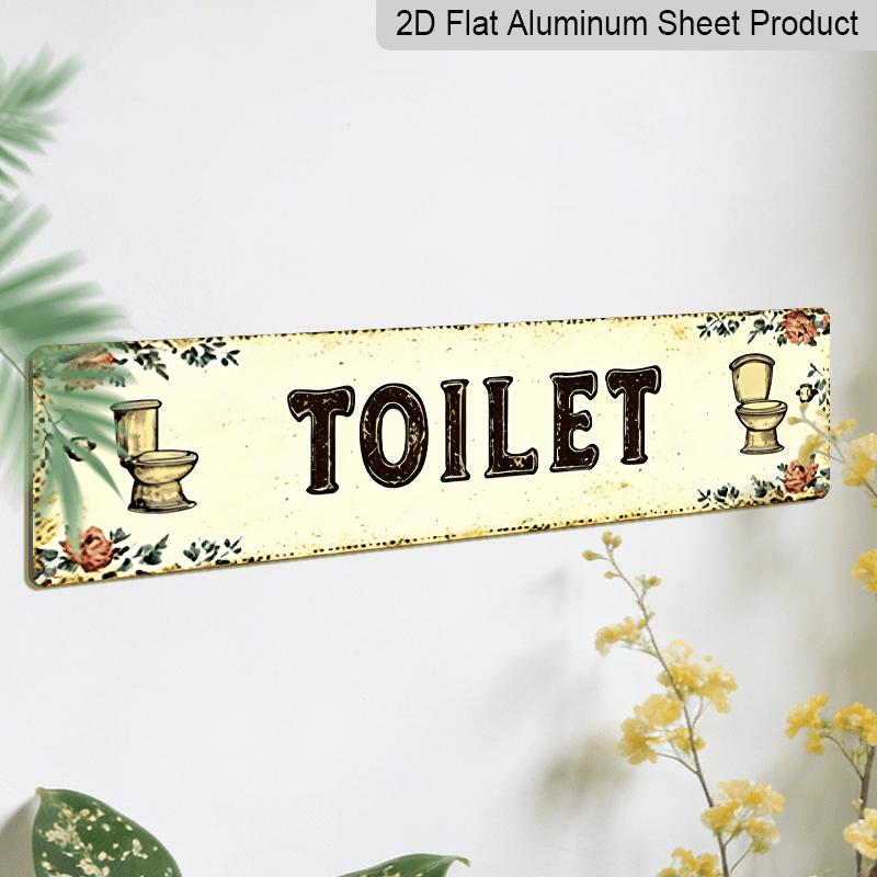 2D Plane, Retro Toilet Metal Sign, Aluminum Decorative Signsuitable for Hanging Decorative Signs On The Walls of Bathrooms, Kitchens, Farmhouses, and
