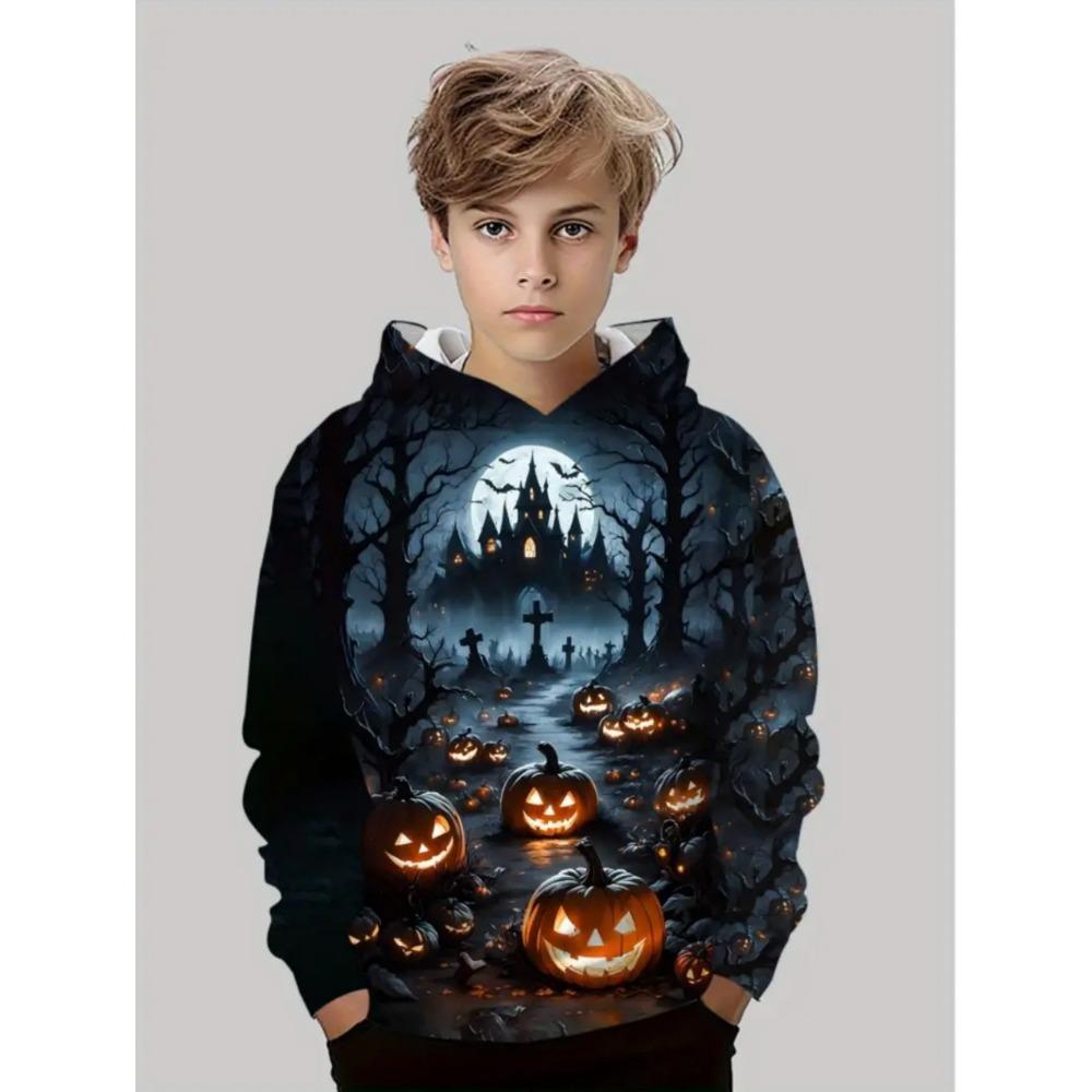 Latest Halloween Series New Pumpkin Head Hoodie 3D Print Autumn Pullover Casual Comfortable Sports Parent-Children's Clothing