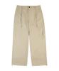 MOZMOZ Back Elastic Cargo Drawstring Cotton Pants Beige