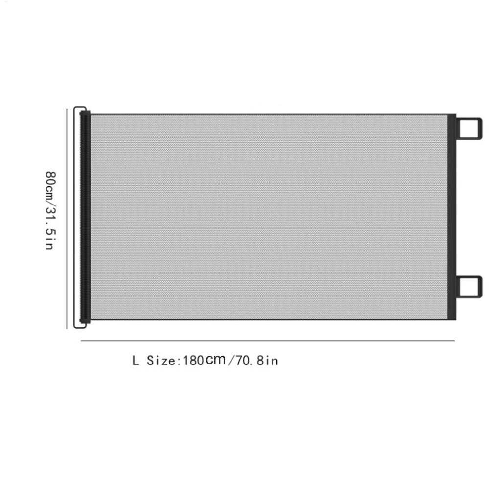 Retractable Pet Gate Safety Kids Pet Mesh Isolation Net No-Drill Cat Baffle Indoor Mesh Fence For Deck Kitchen Porch Fireplace