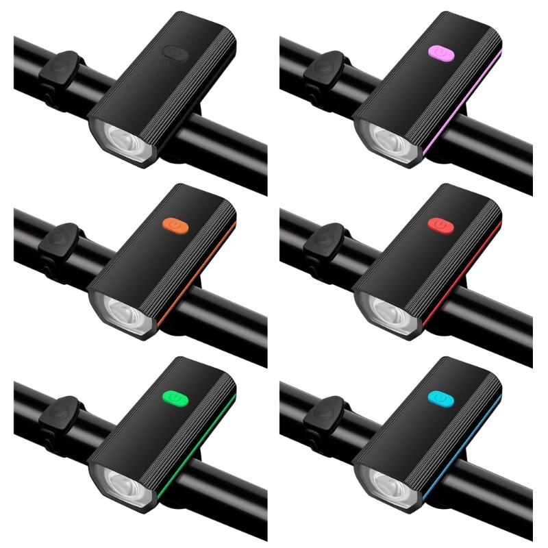 3 Light Modes USB Rechargeable Bike Light Set Powerful Bicycles Front Headlight Easy to Install for Road Mountain Bikes