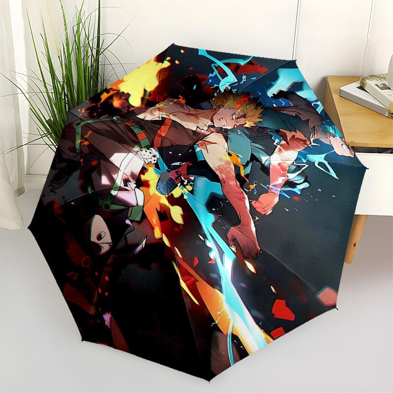 

1pc My Hero Academia Boku No Hero Academia Outdoor Umbrella Automatic Opening/Closing Portable 3-Fold Design with 8 Bone Iron Frame Suitable for Fans,
