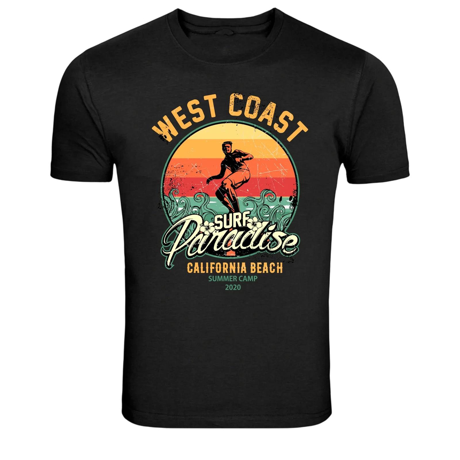 West Coast Surf Paradise California Beach Retro T-Shirt XS