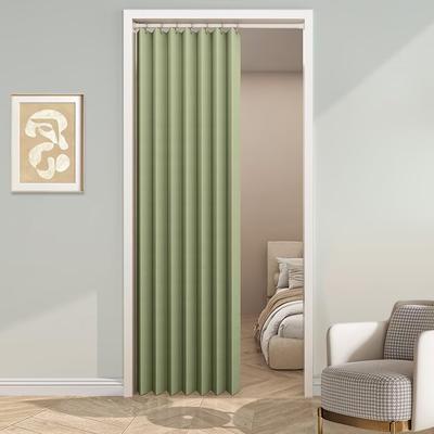 Divisória de Ambiente Karado Kobo Térmica Grau 1 230cm 150cm Porta Sanfonada Simples Barra de Tensão Frio Sólido Memória de Forma Frio Cortina Verde, Isolamento,