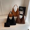 Vintage Large-Capacity Suede Tote Bag Women'S Popular Simple Shoulder Bag Fashion Bucket Bag