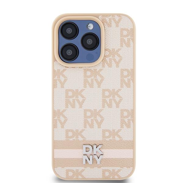 Dkny Dkhcp15Lpcptssp Iphone 15 Pro6.1 Różowy/Pink Hardcase Leather Checkered Mono Pattern & Printed Stripes