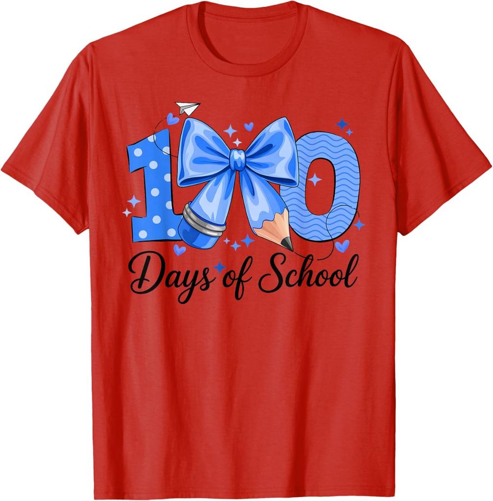 100 Days of School Coquette Bow Boys Celebration Unisex T-Shirt