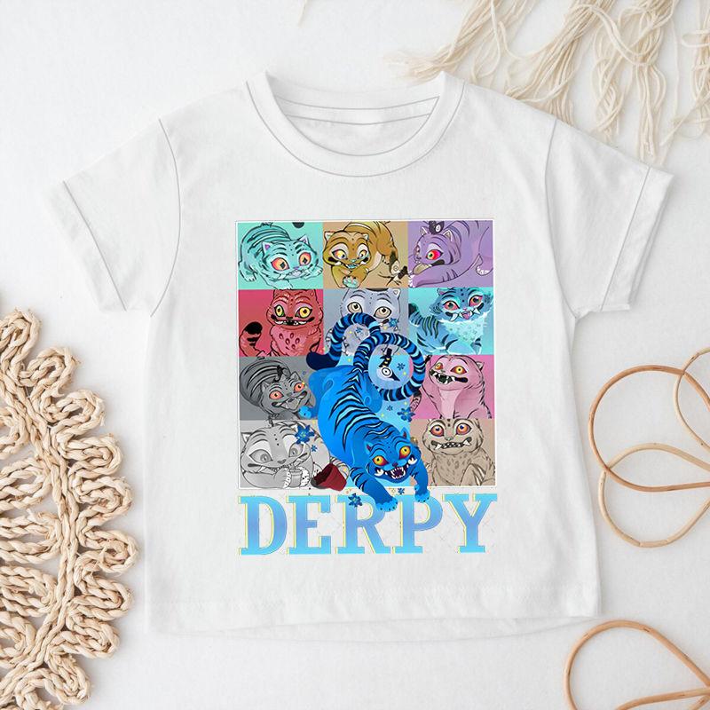 KPop Demon Hunters Derpy Tiger 2025 New Movie Harajuku O-neck Casual Shirt Gift Unisex Anime Kawaii Korean Kpop Graphic T Shirts