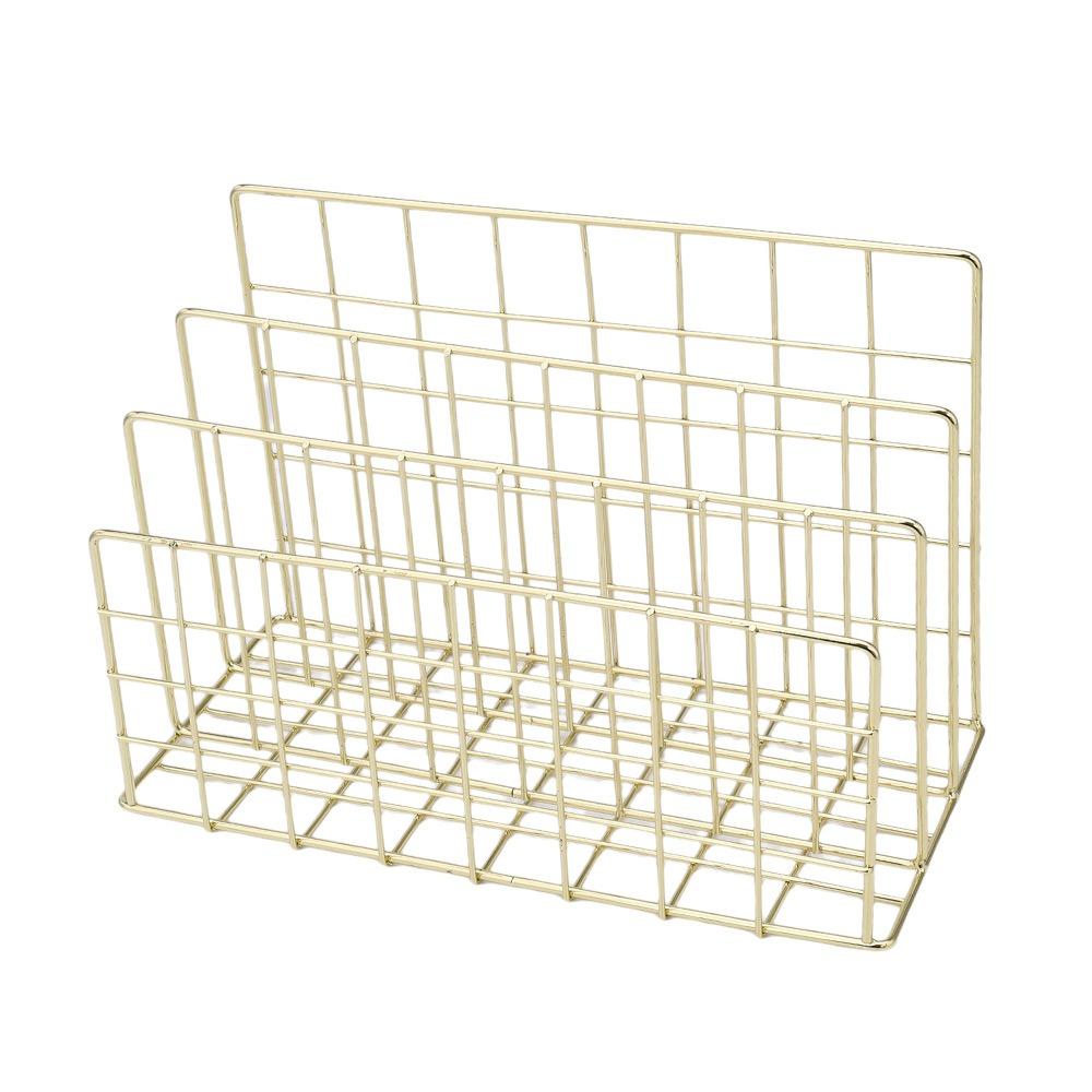 

3 отделения железная книжная полка многофункциональная книжная стойка держатель для хранения газет украшение дома L золотой