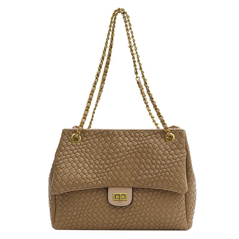 Supply Rhombus chain bag women's new trendy fashion large capacity woven crossbody shoulder armpit bag