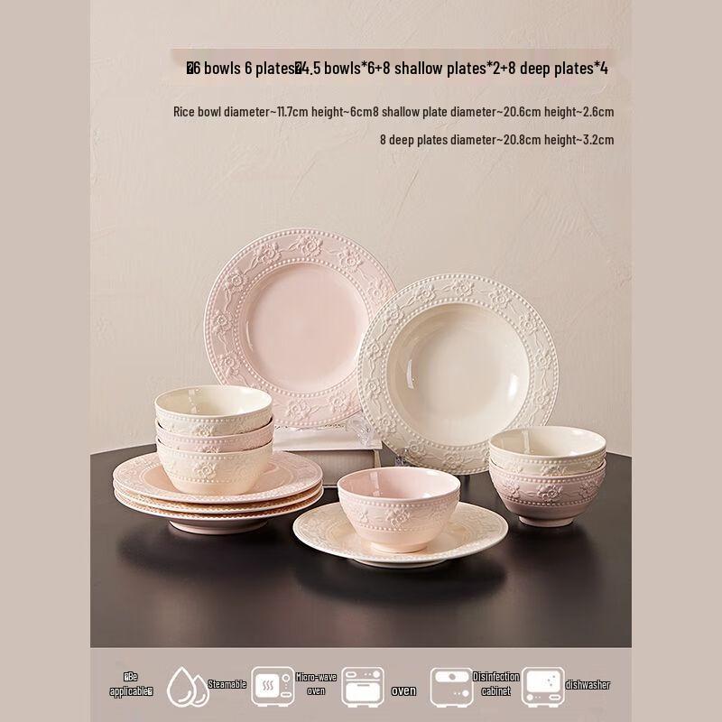 Jingdezhen Underglaze Ceramic Embossed Strawberry Dinnerware Set