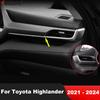 For Toyota Highlander Hybrid -2024 Carbon Fiber Car Center Console Air Condition Vent Outlet Cover Trim Interior Accessories