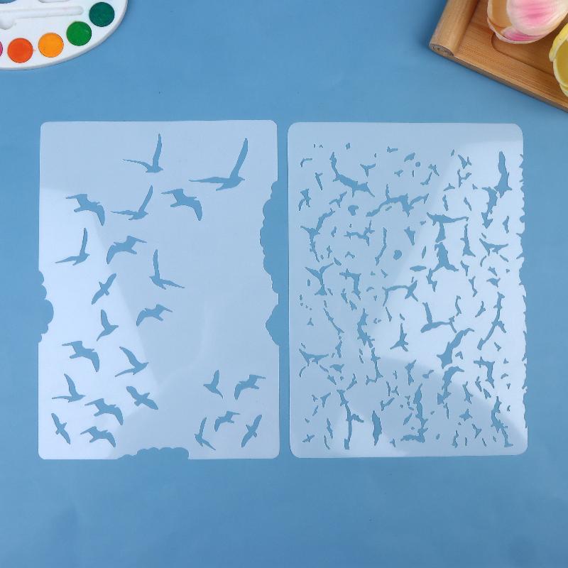 Diy Scrapbooking Reusable Bird Pattern Stencil Card Making & Crafts - Durable Plastic Spray Painting Templat