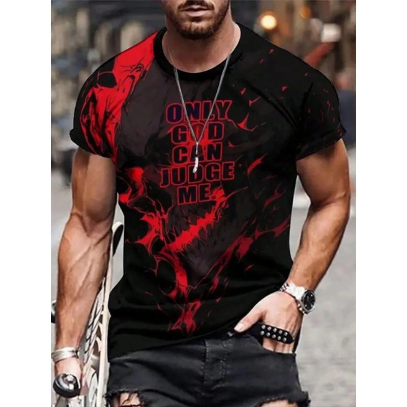 Sommer Tägliches Freizeit Herren T-Shirt Outdoor Street Kurzarm Personalisiertes Mexikanischer Hahn Kampf Print Herren Rundhals T-Shirt