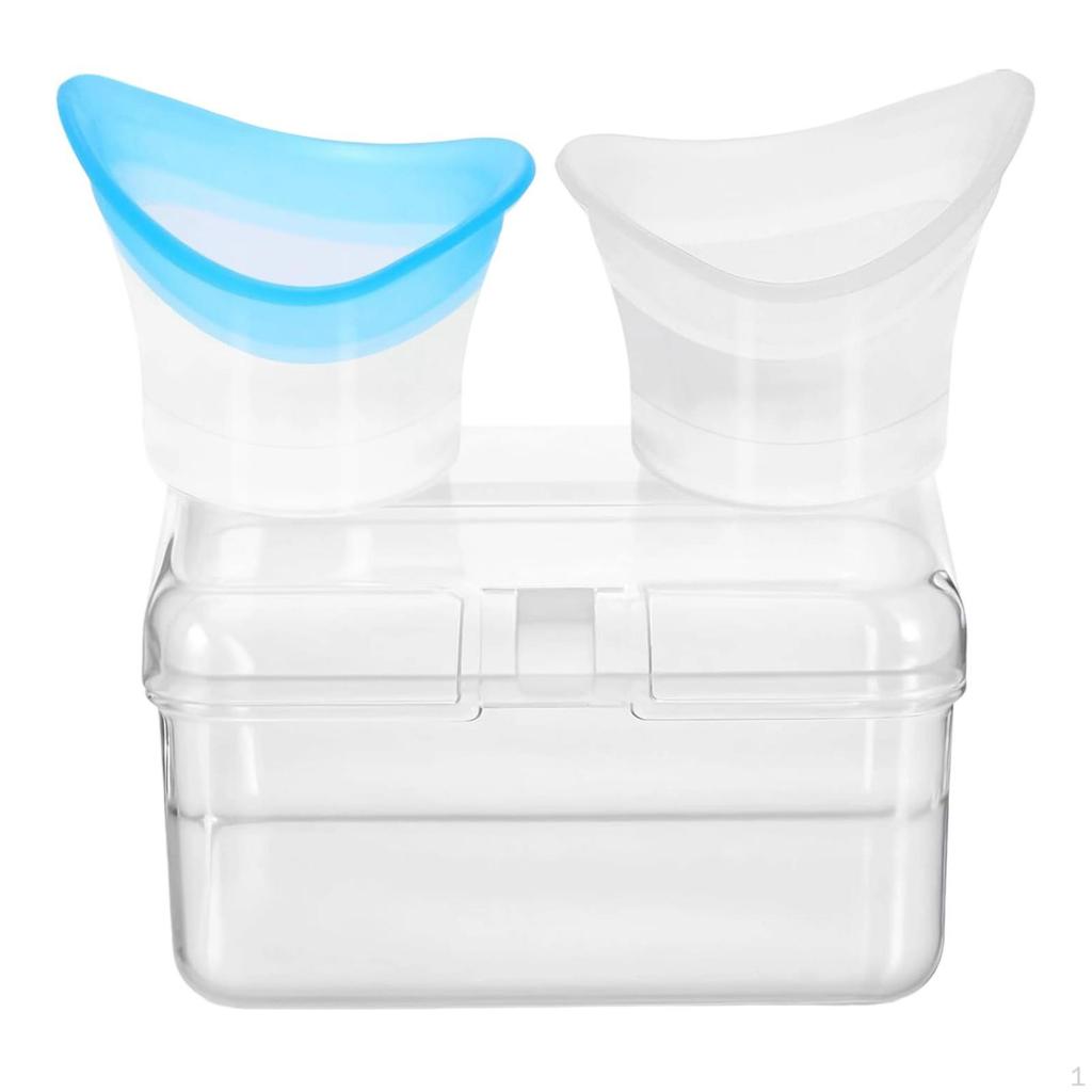 2 kusy kelímků na výplach očí, čisticí oči, tvarovaný okraj, opakovaně použitelná odměrka, výplachová sada pro