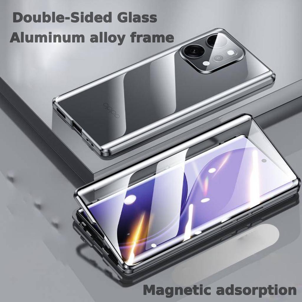 Case for OPPO Find X5 X9 Pro with Double Sided Tempered-Glass & Metal Frame Phone Bumpers Full Lens Protection Cover