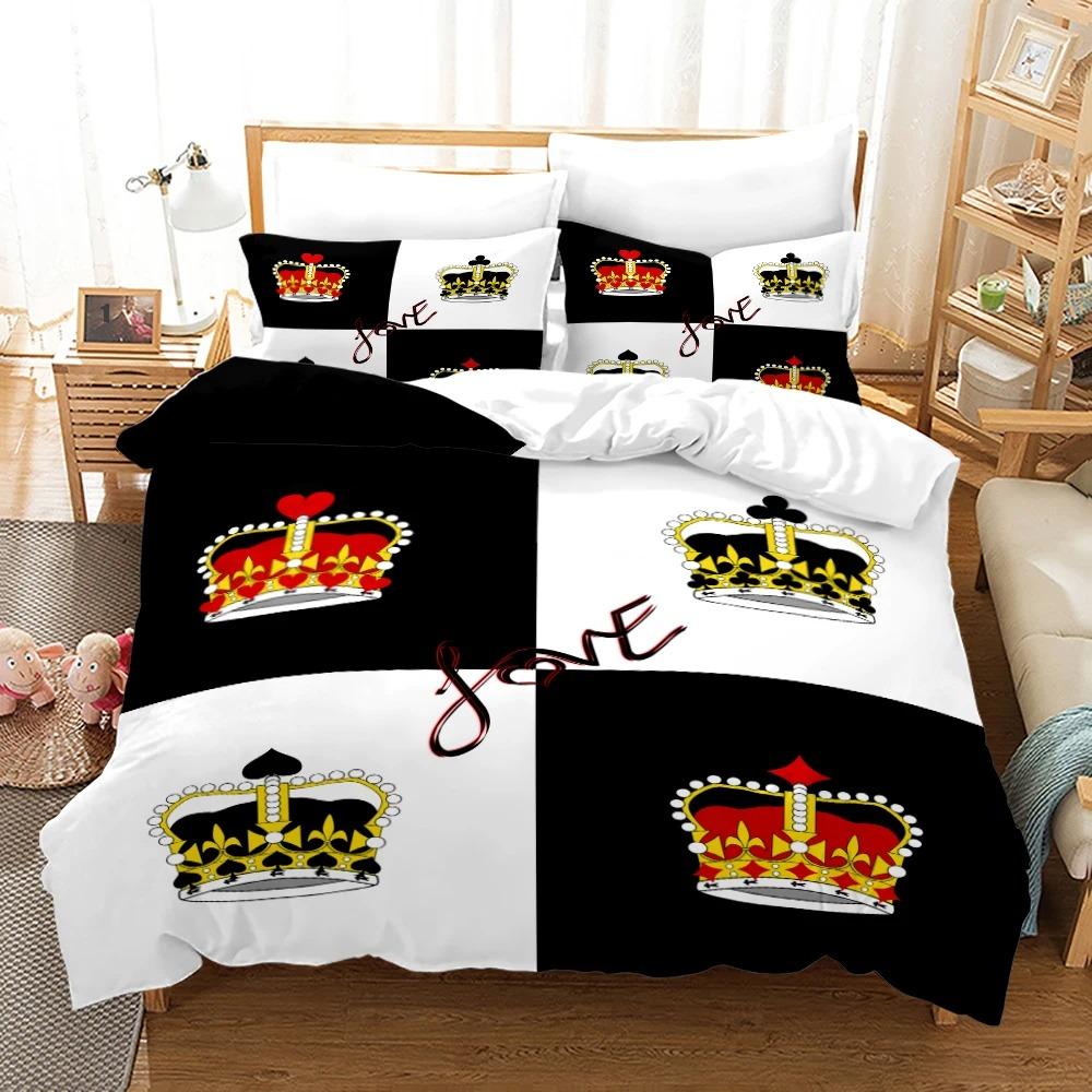 King Queen Lovers Bedding Set Single Twin Full Queen King Size Lover Oil Painting Bed Set Aldult Boys Bedroom Duvetcover 012