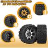 RC Station 12mm Hex RC Wheels and Tires 1/10 Scale RC Truck Tires and Wheels for Traxxas Rustler Stampede 2wd 4x4 vxl Hoss E-Revo Redcat Volcano EPX