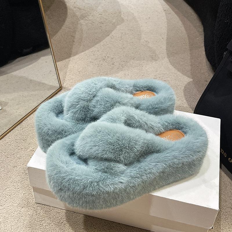 

Mao Mao cotton drag women wear 2025 autumn and winter new Internet celebrity thick-soled plush office home cotton drag cross women s shoes 40