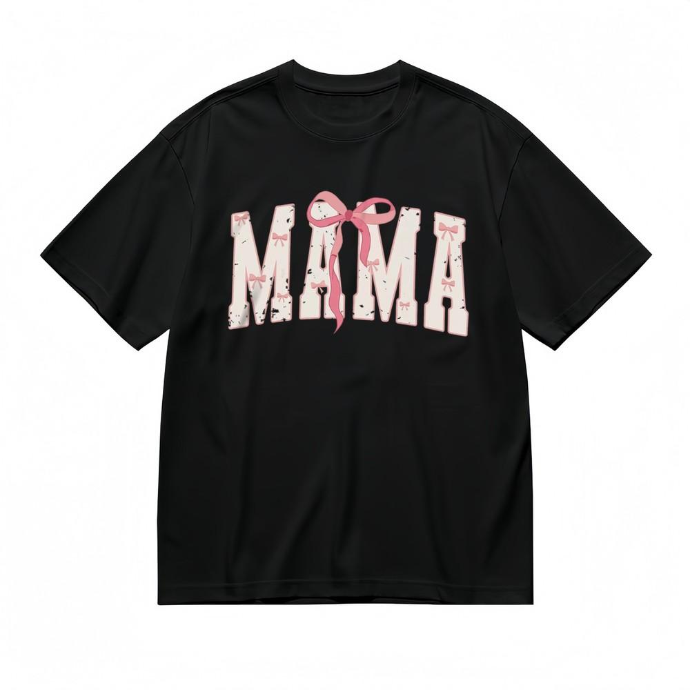

Men s Fashion Soft Comfy Classic T-Shirt Distressed Mama Bow 100% Cotton Tee 4XL