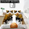 3D Basketball Duvet Cover Set Polyester Hand Catching Fire Basketball Sports Themed Bedding Set Queen Size Soft 3pcs Quilt Cover
