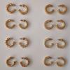 Classic Niche Hoop Earrings: Versatile, Fashion-Forward Hollow Studs with Simple Design and Textured Style