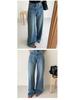 Europäische & Amerikanische Damen High Waist Wide Leg Jeans: Schlankmachend, Gerades Bein, Bodenlang, Vielseitige Freizeit-Hose.