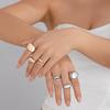 3/4Pcs Dating Rings Open Rings Adjustable Finger Rings Geometric Open Rings Finger Jewelry Suitable For Party Daily