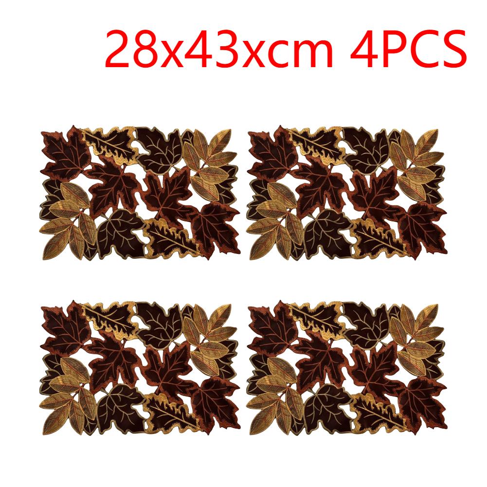 

Autumn Maple Leaf Table Runner Embroidered Table Flag Thanksgiving Harvest Table Placemats for Thanksgiving Table Decorations