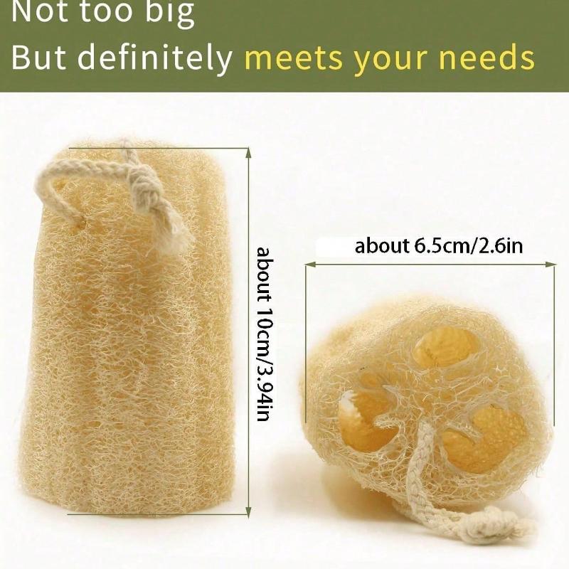 2pcs Natural Egyptian Loofah Exfoliating Body Scrubber Multi-purpose Kitchen Sponge Highly Absorbent Non-stick Dishwashing Brush