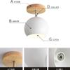 Noridc Wooden Led Ceiling Light Fixture Adjustable Angle Metal Lampshade Colorful Modern Lamp For Corridor Aisel Indoor Creative